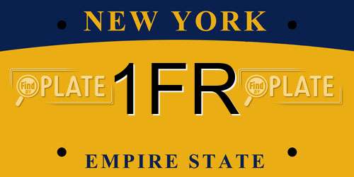 1FR New York License Plate