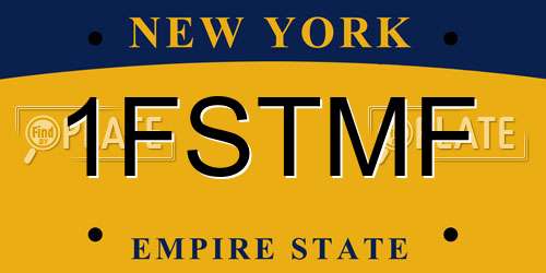 1FSTMF New York License Plate