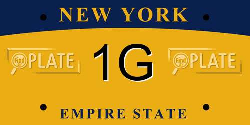 1G New York License Plate
