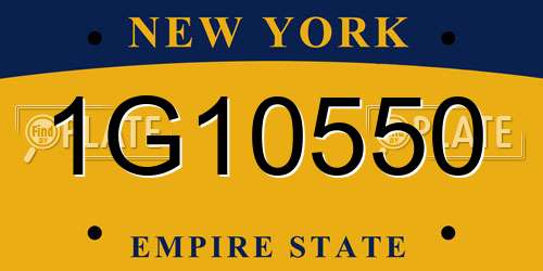 1G10550 New York License Plate