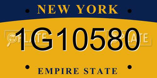 1G10580 New York License Plate