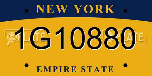 1G10880 New York License Plate