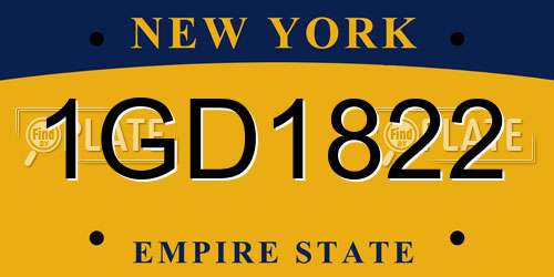 1GD1822 New York License Plate