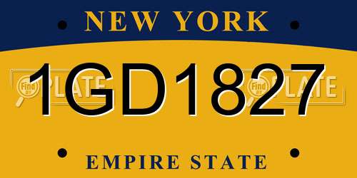 1GD1827 New York License Plate