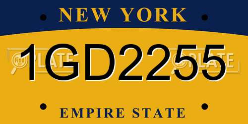 1GD2255 New York License Plate