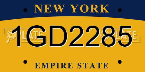 1GD2285 New York License Plate