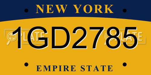 1GD2785 New York License Plate