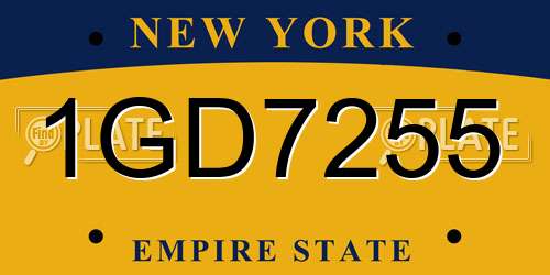 1GD7255 New York License Plate