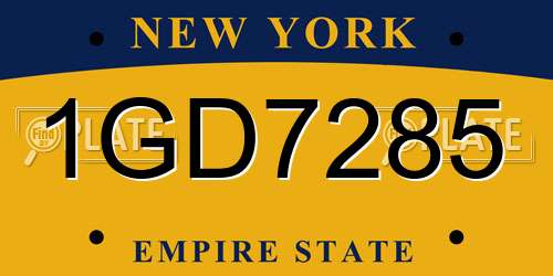 1GD7285 New York License Plate