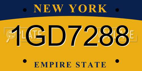 1GD7288 New York License Plate