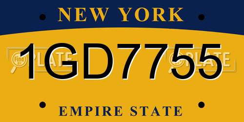 1GD7755 New York License Plate