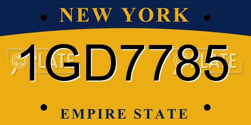 1GD7785 New York License Plate