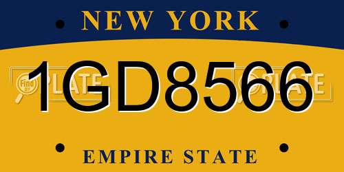 1GD8566 New York License Plate