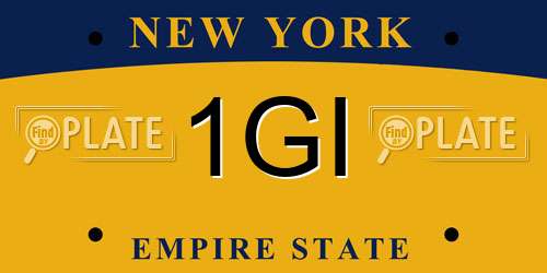 1GI New York License Plate