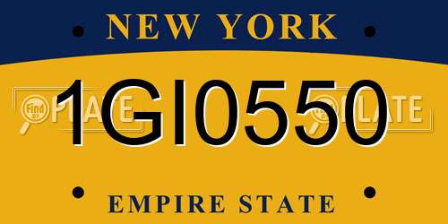 1GI0550 New York License Plate