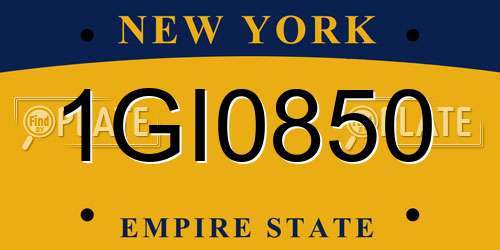 1GI0850 New York License Plate