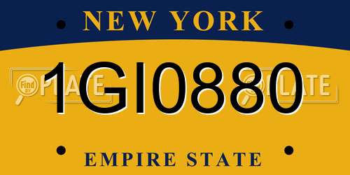 1GI0880 New York License Plate