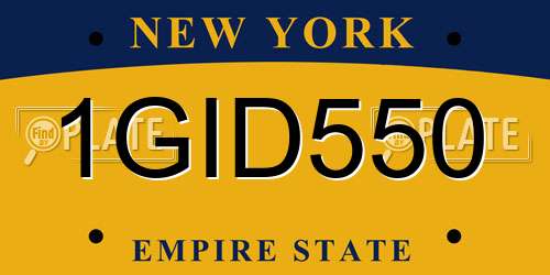 1GID550 New York License Plate