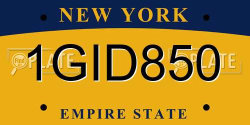 1GID850 New York License Plate