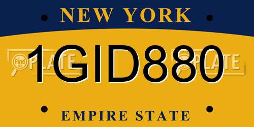 1GID880 New York License Plate