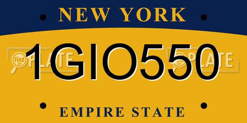 1GIO550 New York License Plate