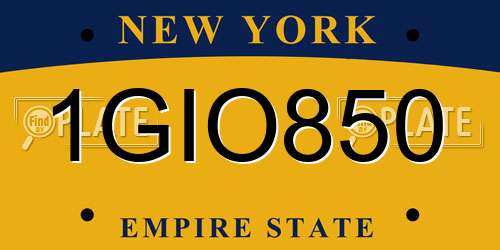 1GIO850 New York License Plate