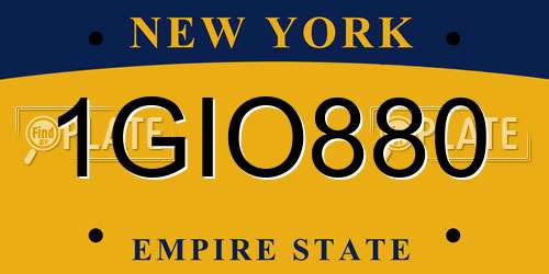 1GIO880 New York License Plate