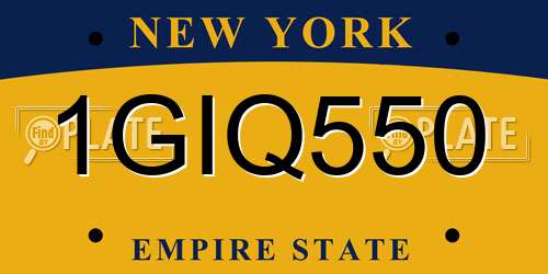 1GIQ550 New York License Plate