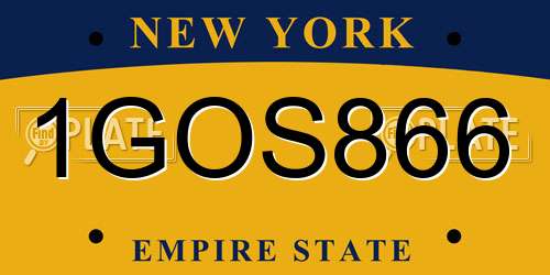 1GOS866 New York License Plate
