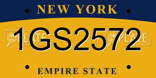 1GS2572 New York License Plate