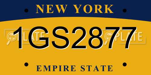 1GS2877 New York License Plate