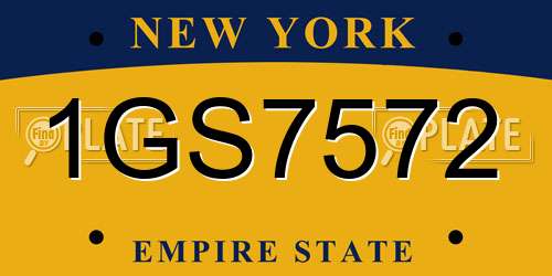 1GS7572 New York License Plate