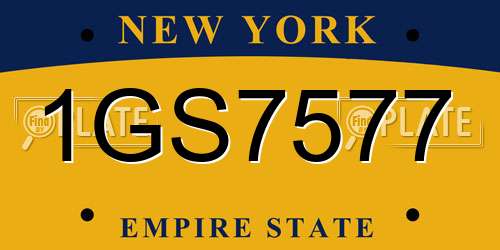 1GS7577 New York License Plate