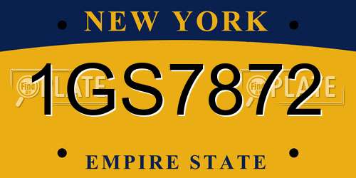 1GS7872 New York License Plate