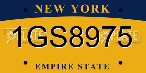 1GS8975 New York License Plate