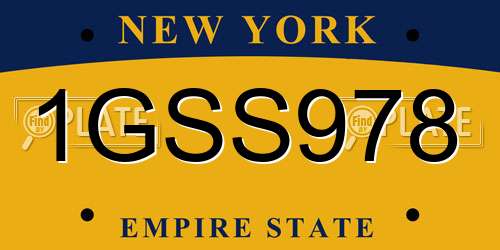 1GSS978 New York License Plate