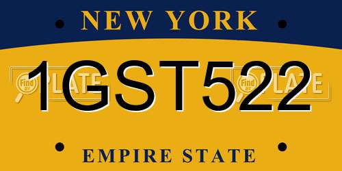1GST522 New York License Plate