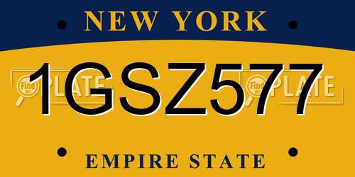 1GSZ577 New York License Plate