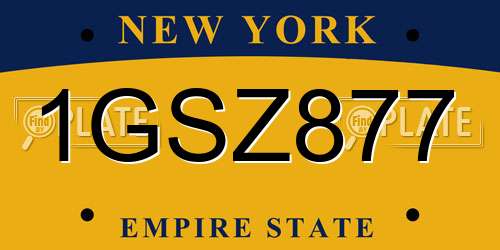 1GSZ877 New York License Plate