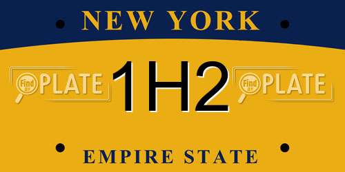 1H2 New York License Plate
