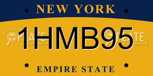 1HMB95 New York License Plate