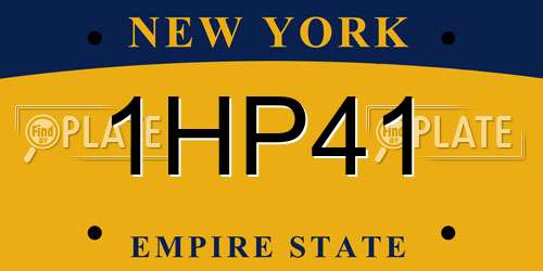 1HP41 New York License Plate