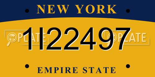 1I22497 New York License Plate
