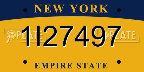 1I27497 New York License Plate