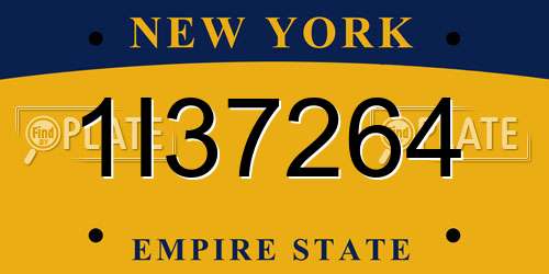 1I37264 New York License Plate