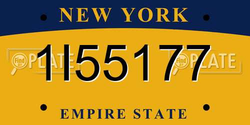 1I55177 New York License Plate