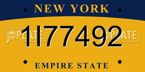 1I77492 New York License Plate