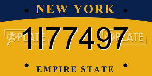 1I77497 New York License Plate