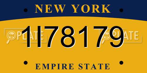 1I78179 New York License Plate