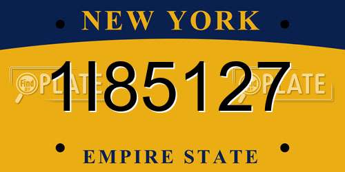 1I85127 New York License Plate
